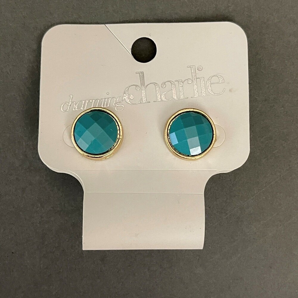 Charming Charlie Green Gold-tone‎ Women's Fashion Post Earrings NWT